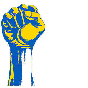 We Stand With Ukraine White Letters
