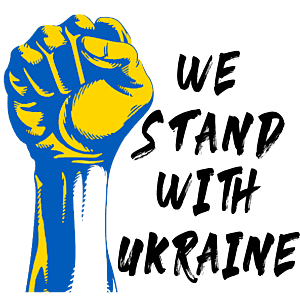 We Stand With Ukraine Black Letters
